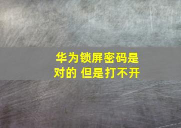 华为锁屏密码是对的 但是打不开